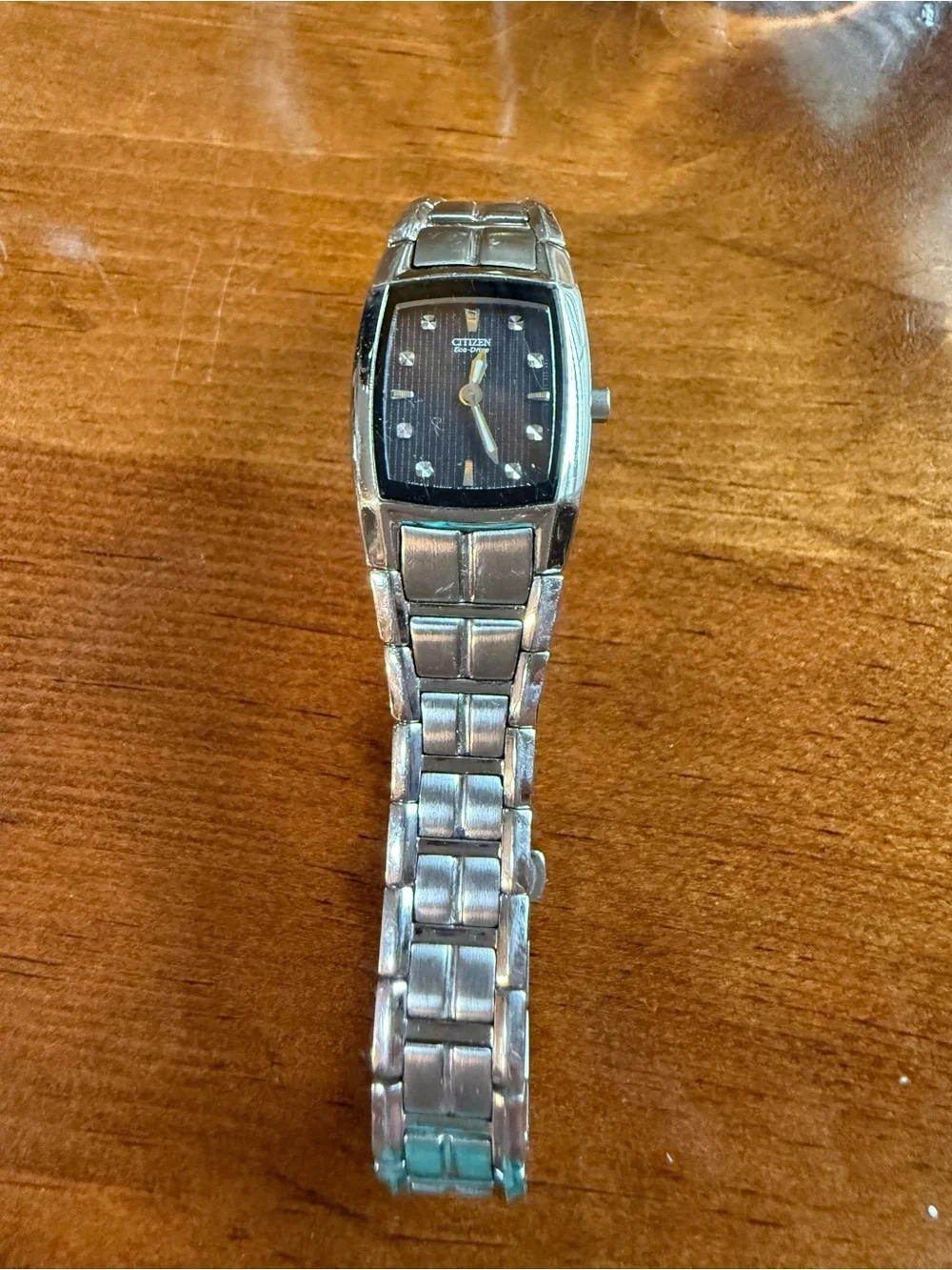 Citizen Silver Stainless Steel Women's Bracelet Watch with Black Dial